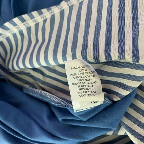 J Jill Blue Top 3/4 Sleeve V-Neck Button back NWT - Picture 8 of 8